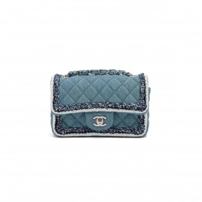 CHANEL DENIM QUILTED SHOULDER BAG 239360 (20*12.4*7.1cm)